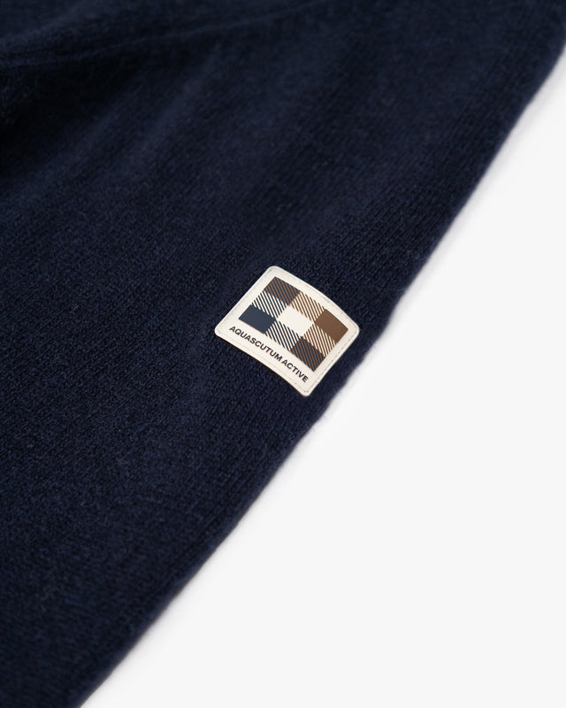 LAMBSWOOL FZ PATCH KNIT