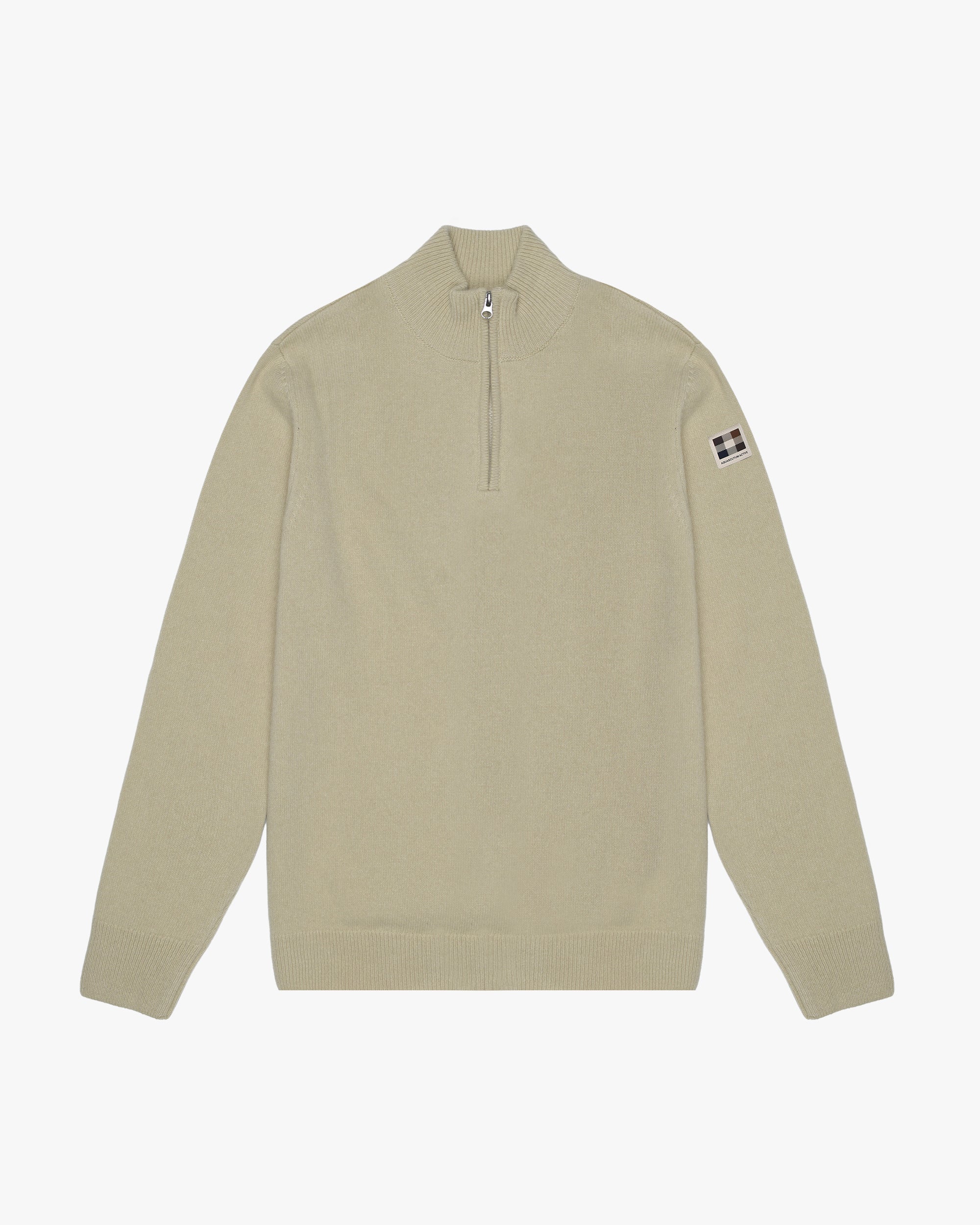LAMBSWOOL 1/4 ZIPPED  KNIT