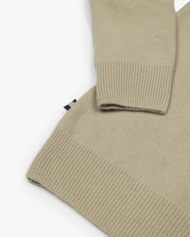 LAMBSWOOL 1/4 ZIPPED  KNIT