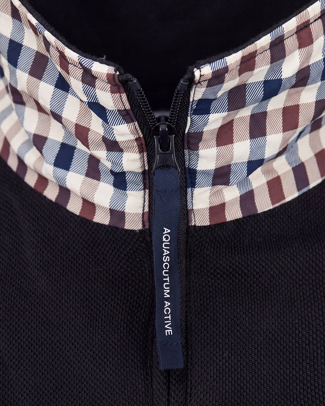 HEAVY PIQUET COLLAR ZIP POLO