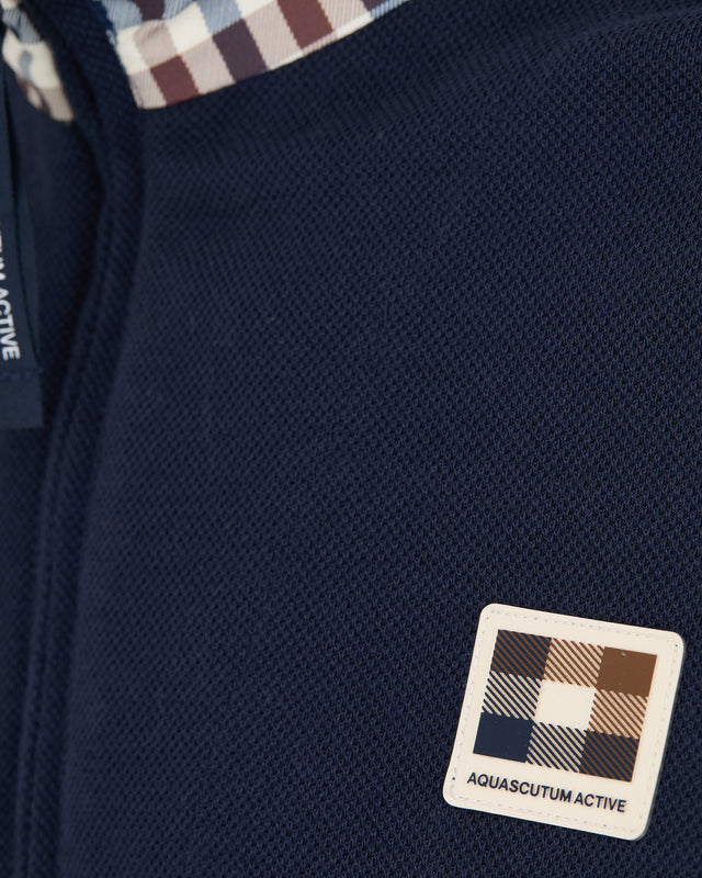 HEAVY PIQUET COLLAR ZIP POLO