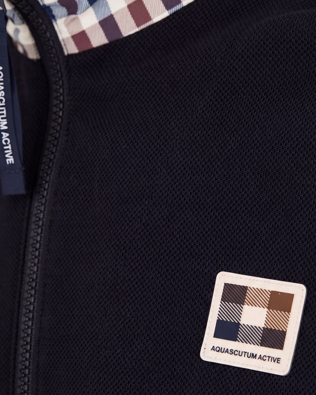 HEAVY PIQUET COLLAR ZIP POLO
