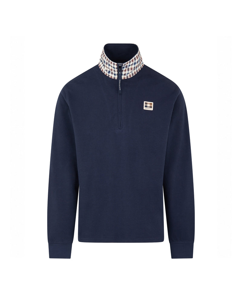 HEAVY PIQUET COLLAR ZIP POLO