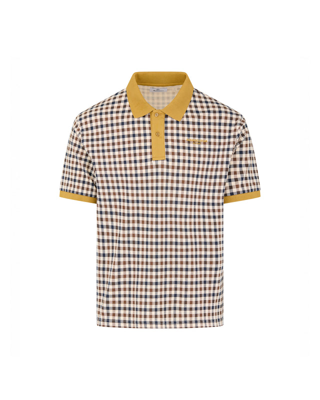 STRETCH PIQUET CHECK POLO
