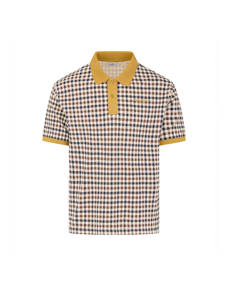 STRETCH PIQUET CHECK POLO