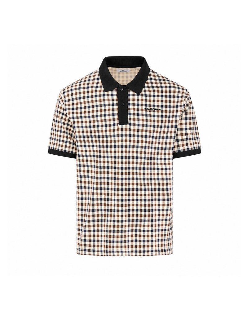 STRETCH PIQUET CHECK POLO