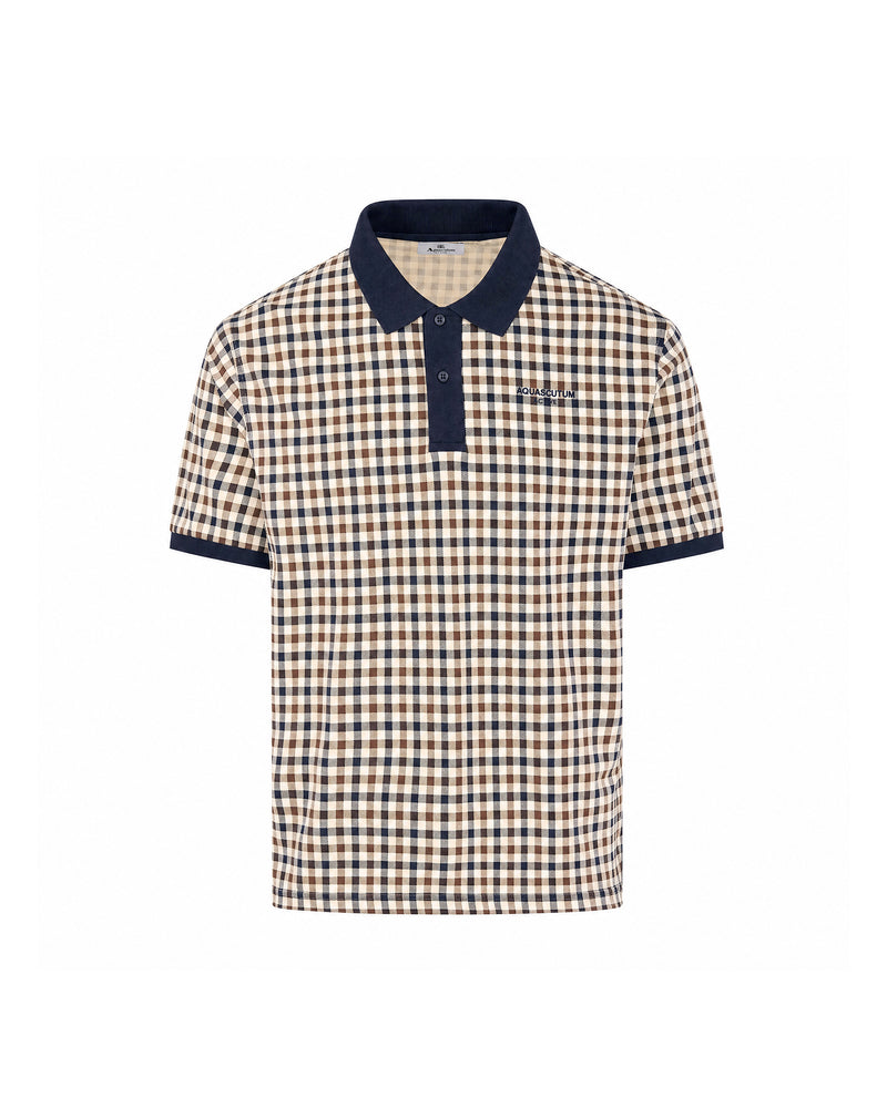 STRETCH PIQUET CHECK POLO