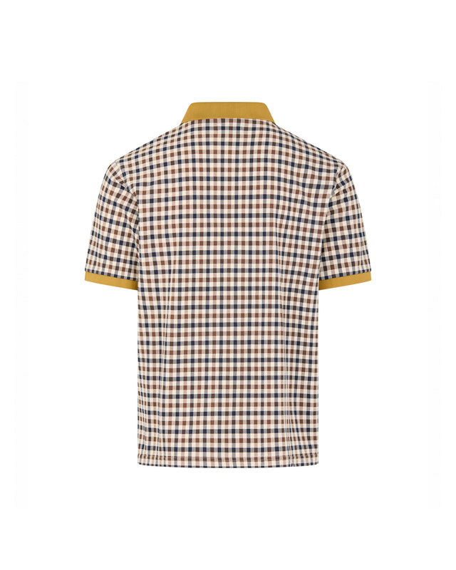 STRETCH PIQUET CHECK POLO