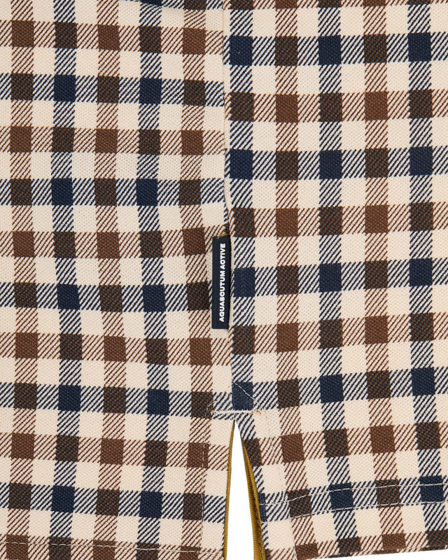 STRETCH PIQUET CHECK POLO