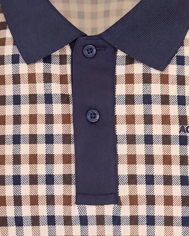 STRETCH PIQUET CHECK POLO