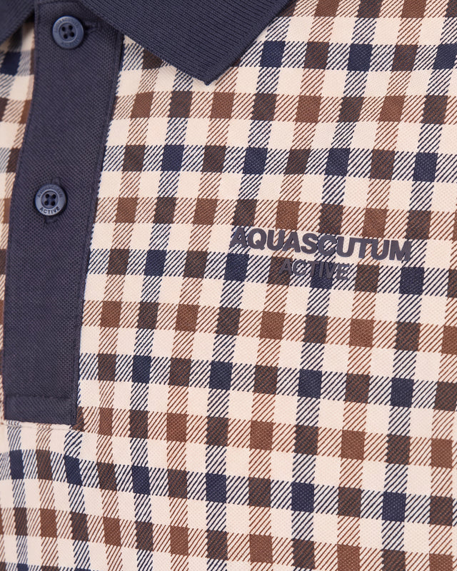 STRETCH PIQUET CHECK POLO
