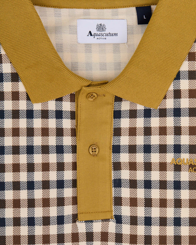 STRETCH PIQUET CHECK POLO