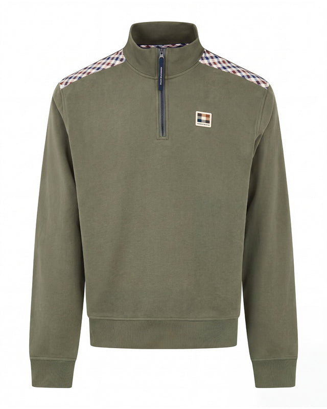 CHECK SHOULDER 1/4 ZIP FLEECE