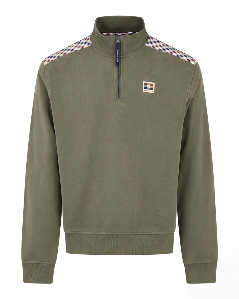 CHECK SHOULDER 1/4 ZIP FLEECE