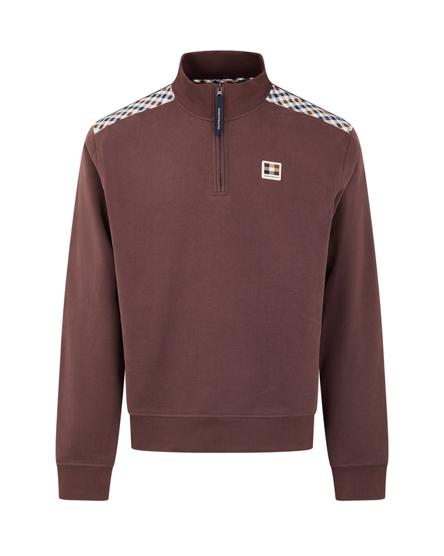 CHECK SHOULDER 1/4 ZIP FLEECE