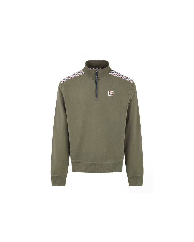 CHECK SHOULDER 1/4 ZIP FLEECE