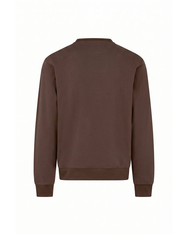 CHECK SHOULDER CREWNECK FLEECE