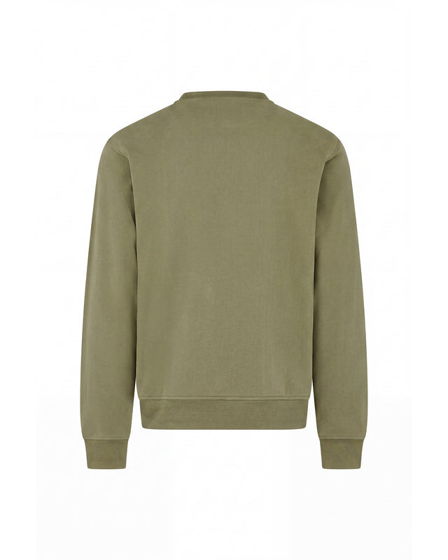 CHECK SHOULDER CREWNECK FLEECE