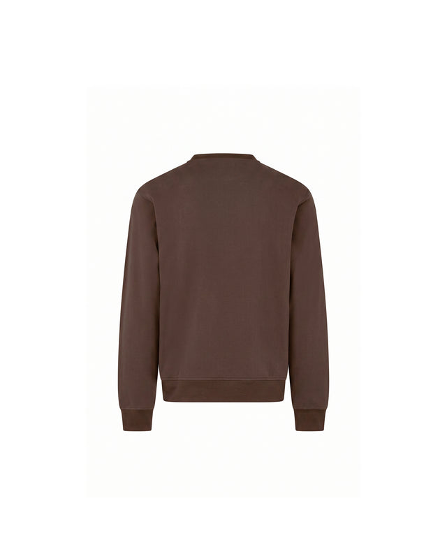 CHECK SHOULDER CREWNECK FLEECE