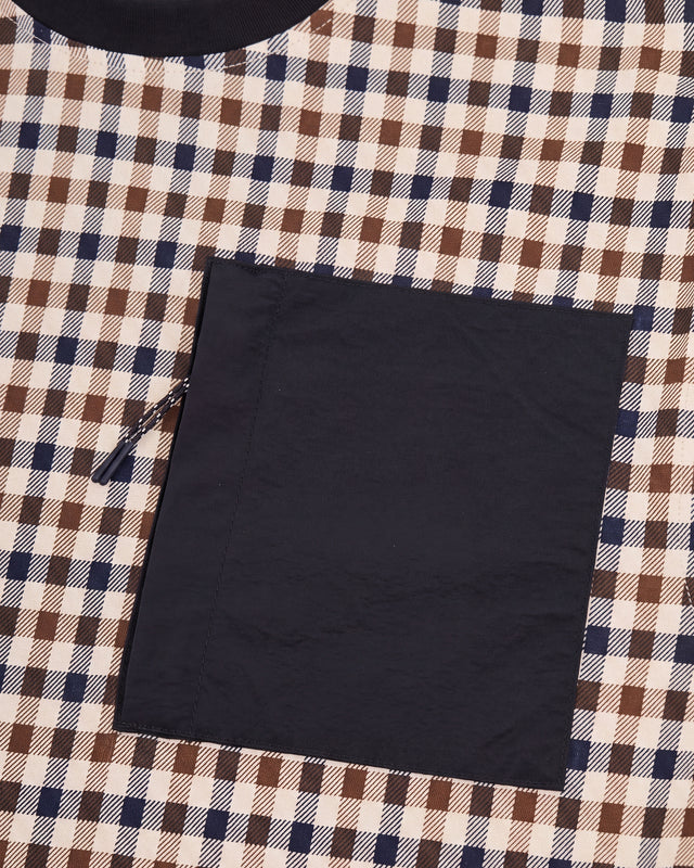 CHECK PANEL POCKET T-SHIRT