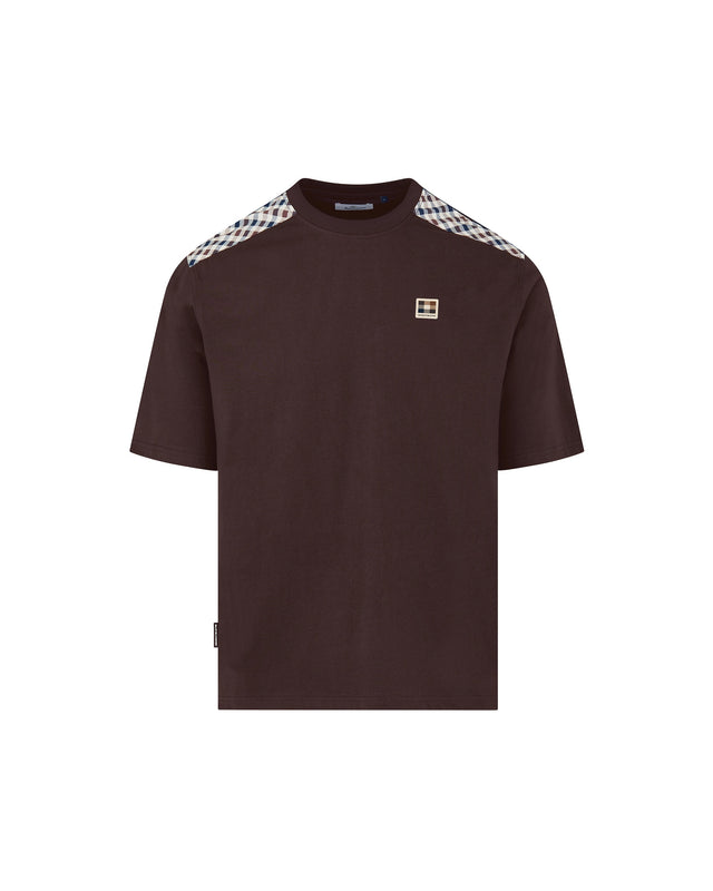 CHECK SHOULDER T-SHIRT