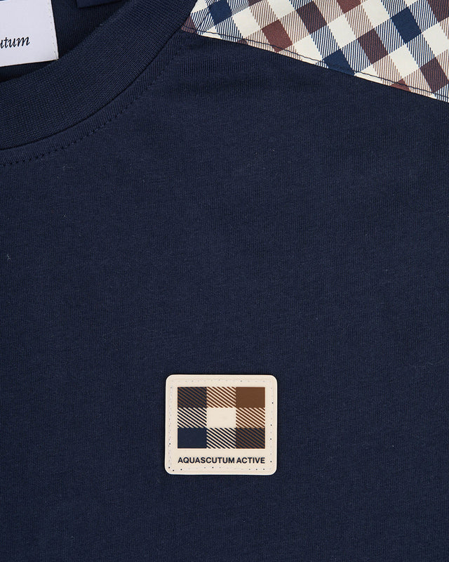 CHECK SHOULDER T-SHIRT