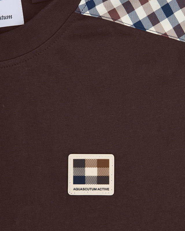 CHECK SHOULDER T-SHIRT