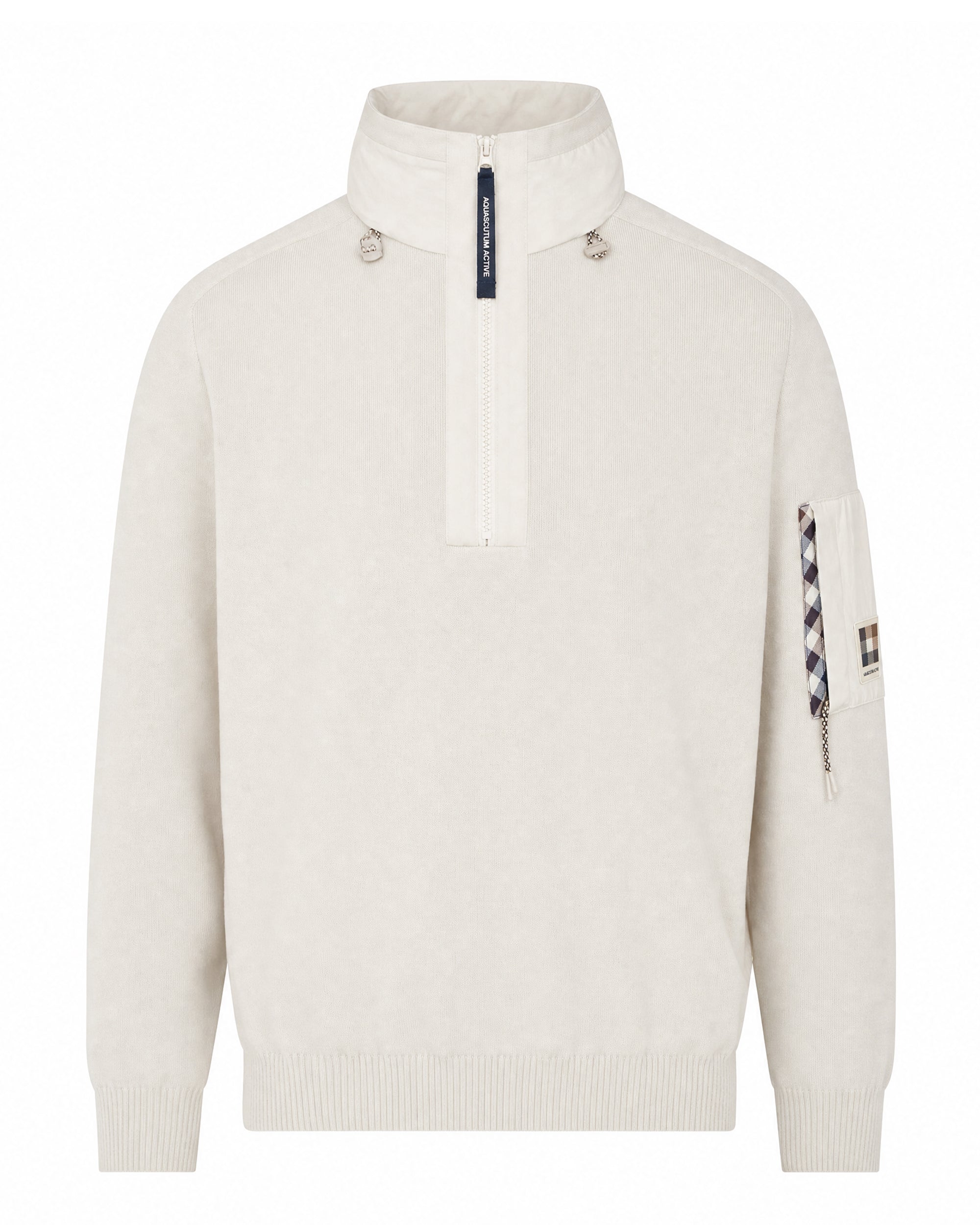 COTTON KNIT 1/4 ZIP SWEATER
