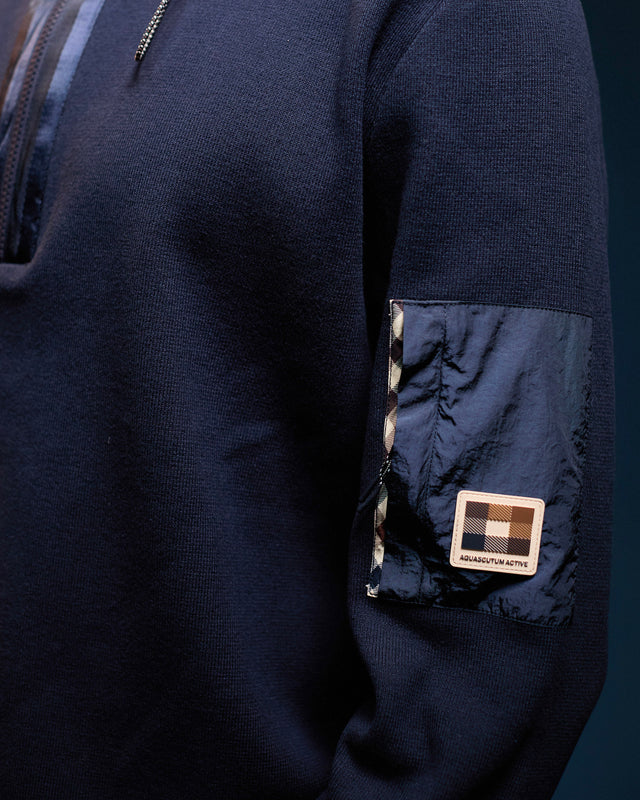 COTTON KNIT 1/4 ZIP SWEATER