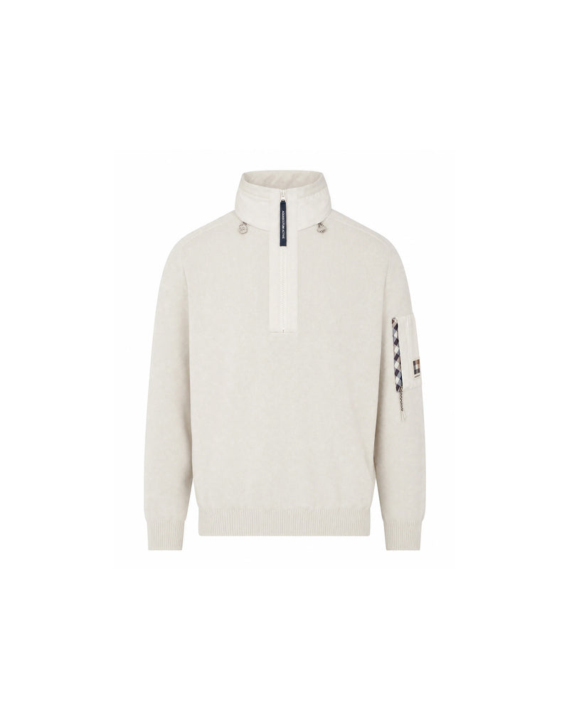 COTTON KNIT 1/4 ZIP SWEATER