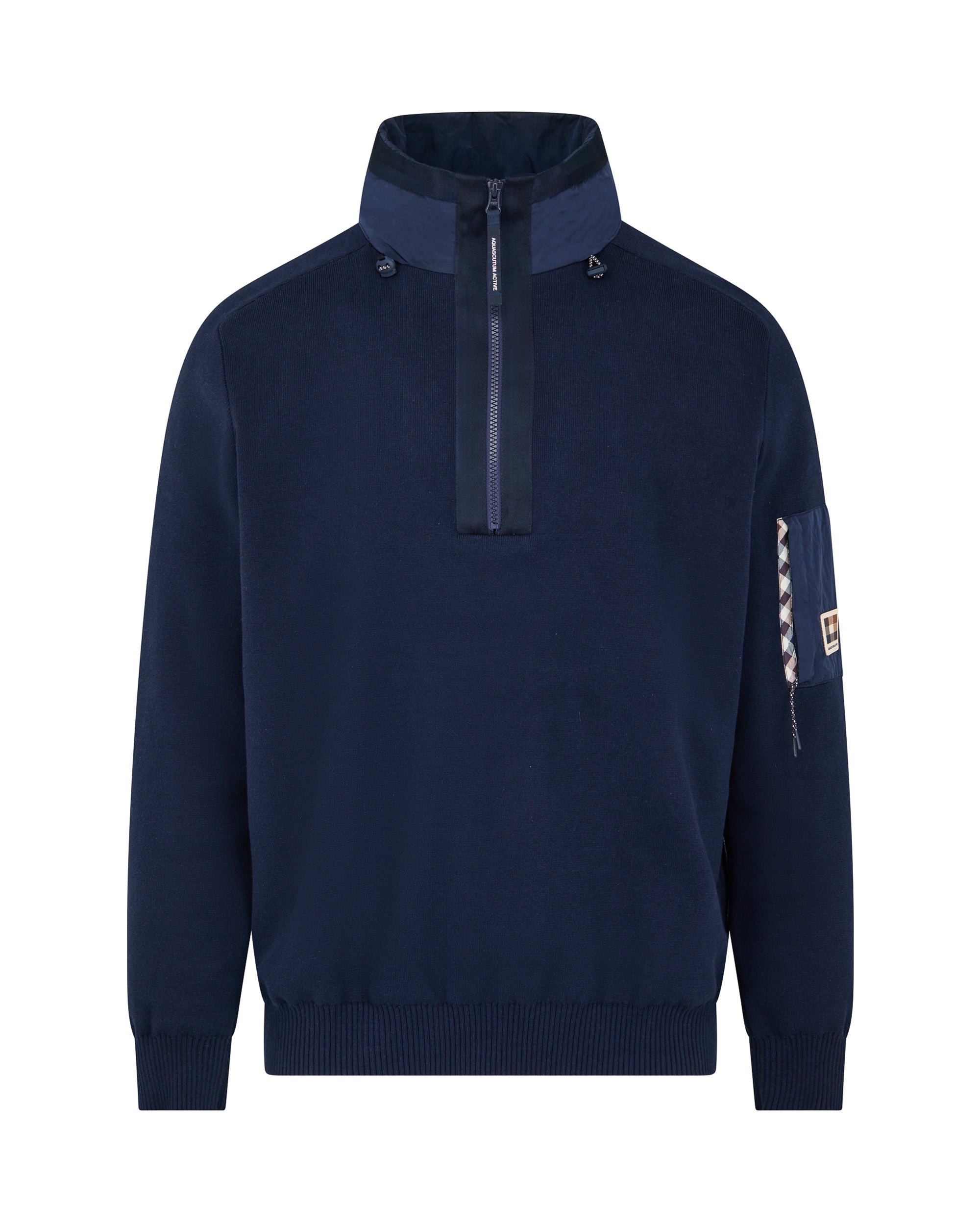 COTTON KNIT 1/4 ZIP SWEATER
