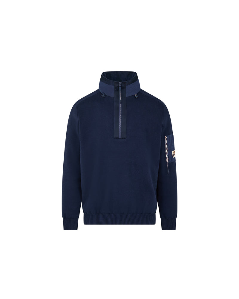 COTTON KNIT 1/4 ZIP SWEATER