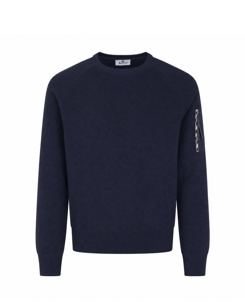 COTTON KNIT CREWNECK SWEATER