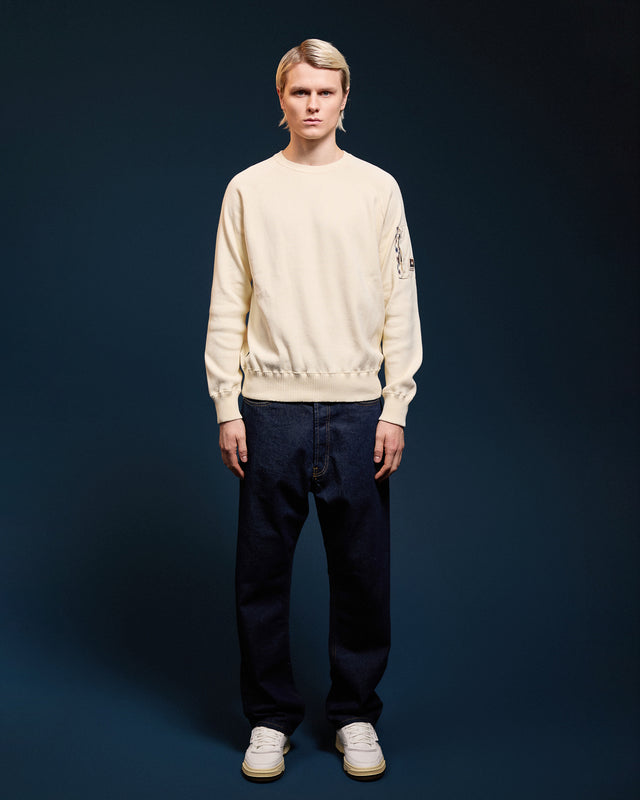 COTTON KNIT CREWNECK SWEATER