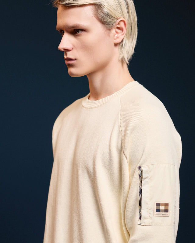 COTTON KNIT CREWNECK SWEATER