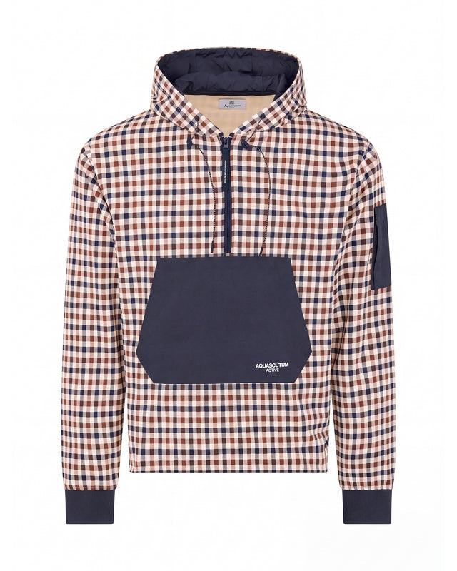 CHECK ANORAK STRETCH FLEECE