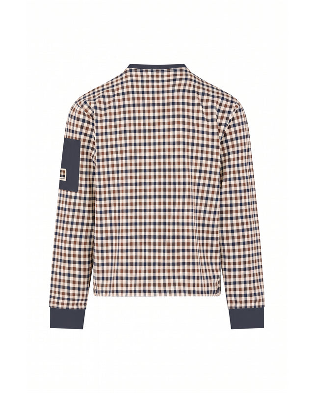 CHECK CREWNECK STRETCH FLEECE